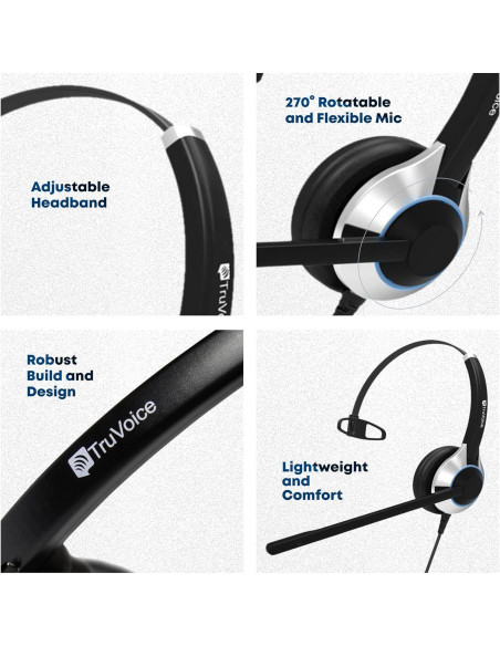 Auricular TruVoice HD-500 con Micrófono y Cancelación de Ruido