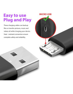 Cable de Carga Rápida Micro USB 1.5m para Auriculares Corsair 2