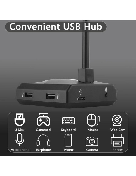 Soporte para Auriculares RGB Geekria ABS con Cargador USB 3 Puertos Soporte para Auriculares RGB Geekria ABS con Cargador USB 3 Puertos