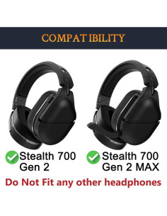 Cubierta de Diadema SOULWIT para Auriculares Turtle Beach Stealth 700 Gen2 - Negro 2