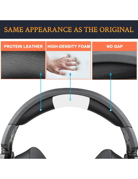 Cubierta de Diadema SOULWIT para Auriculares Turtle Beach Stealth 700 Gen2 - Negro
