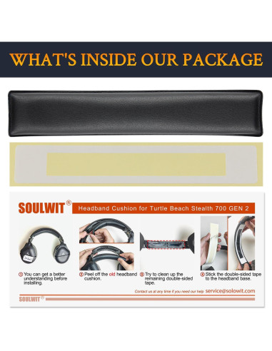 Cubierta de Diadema SOULWIT para Auriculares Turtle Beach Stealth 700 Gen2 - Negro