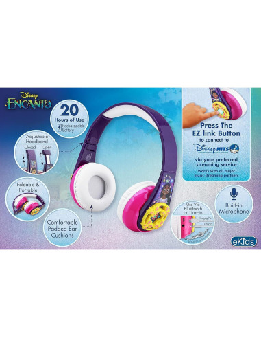 Auriculares Bluetooth eKids Disney Encanto Inalámbricos con Micrófono