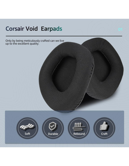 Almohadillas de Repuesto Corsair Void Pro - Tela Suave y Espuma