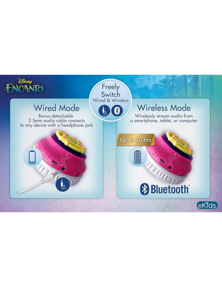 Auriculares Bluetooth eKids Disney Encanto Inalámbricos con Micrófono