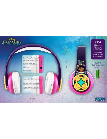 Auriculares Bluetooth eKids Disney Encanto Inalámbricos con Micrófono