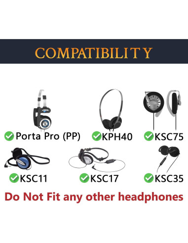 Almohadillas de Reemplazo SOULWIT para Auriculares Koss - Negro