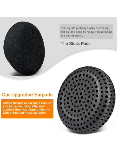Almohadillas de Reemplazo SOULWIT para Auriculares Koss - Negro