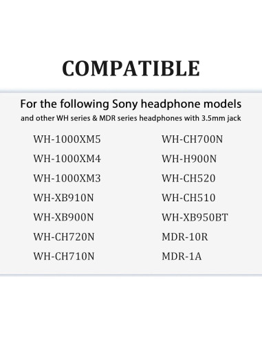 Cable de audio Adhiper 1.5m con micrófono para Sony WH-1000XM