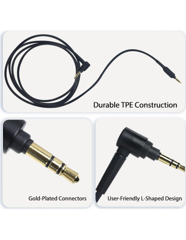 Cable de audio Adhiper 1.5m con micrófono para Sony WH-1000XM