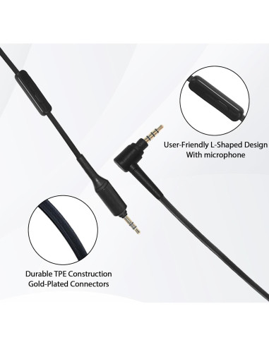 Cable de audio Adhiper 1.5m con micrófono para Sony WH-1000XM