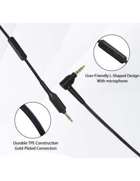 Cable de audio Adhiper 1.5m con micrófono para Sony WH-1000XM