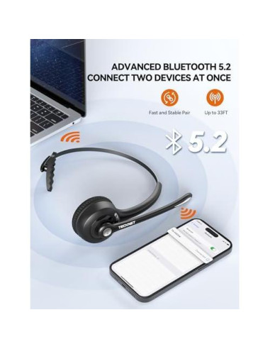 Auriculares Inalámbricos TECKNET HS004 Bluetooth 5.2 con Micrófono