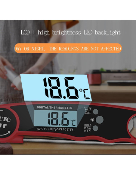 Termómetro Digital de Carne JDJM606 Impermeable con Retroiluminación