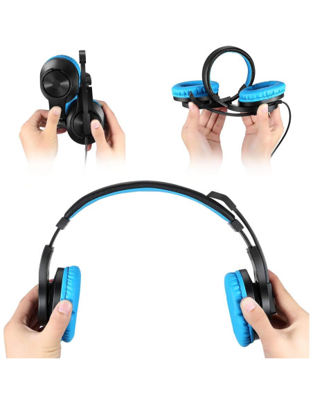 Auriculares Gaming Meedasy Azul para PS4, Xbox y PC con Micrófono
