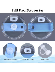 Tapones Antiderrame Raymall para Stanley 30oz y 40oz - 8 Piezas Silicona Rosa 2