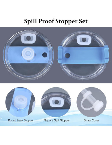 Tapones Antiderrame Raymall para Stanley 30oz y 40oz - 8 Piezas Silicona Rosa