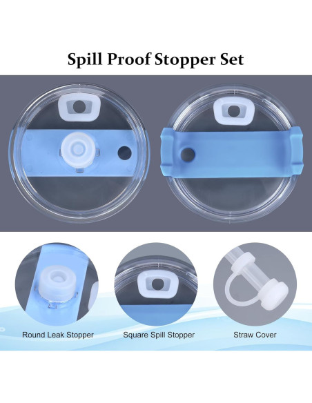 Tapones Antiderrame Raymall para Stanley 30oz y 40oz - 8 Piezas Silicona Rosa