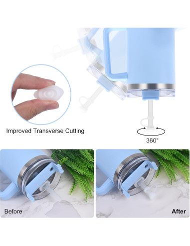 Tapones Antiderrame Raymall para Stanley 30oz y 40oz - 8 Piezas Silicona Rosa