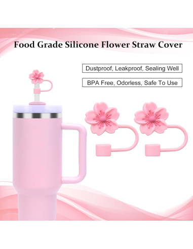 Tapones Antiderrame Raymall para Stanley 30oz y 40oz - 8 Piezas Silicona Rosa