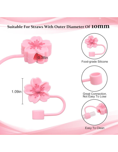 Tapones Antiderrame Raymall para Stanley 30oz y 40oz - 8 Piezas Silicona Rosa