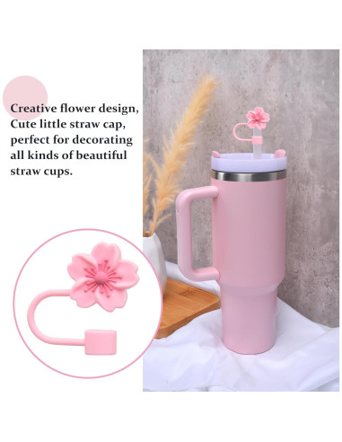 Tapones Antiderrame Raymall para Stanley 30oz y 40oz - 8 Piezas Silicona Rosa