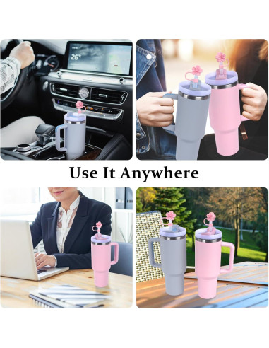 Tapones Antiderrame Raymall para Stanley 30oz y 40oz - 8 Piezas Silicona Rosa