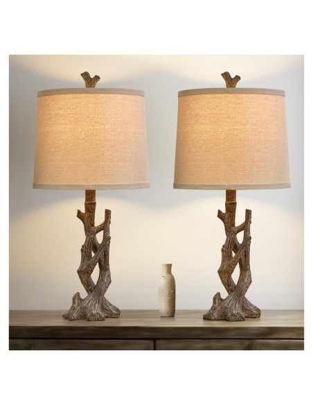 Conjunto de 2 Lámparas de Mesa Rústicas OYEARS 58cm
