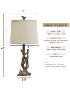 Conjunto de 2 Lámparas de Mesa Rústicas OYEARS 58cm 2