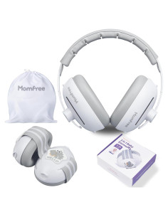 Auriculares para Bebé 2 en 1 Reducción de Ruido Gris
