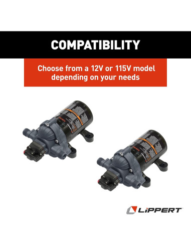 Bomba de Agua Lippert Components Flow Max 12V 11.36 LPM 50 PSI