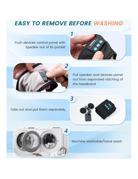 Auriculares para dormir Voerou Bluetooth 5.4 Banda deportiva 90g