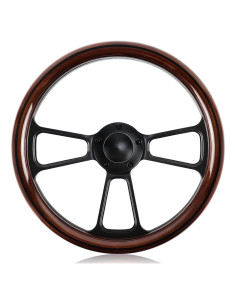 Volante de Madera QYMOPAY 35.56 cm 5 Agujeros para Rally
