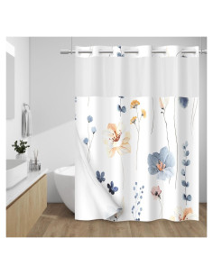 Cortina de Ducha Floral Acuarela WITHLOC 180x188 cm Impermeable