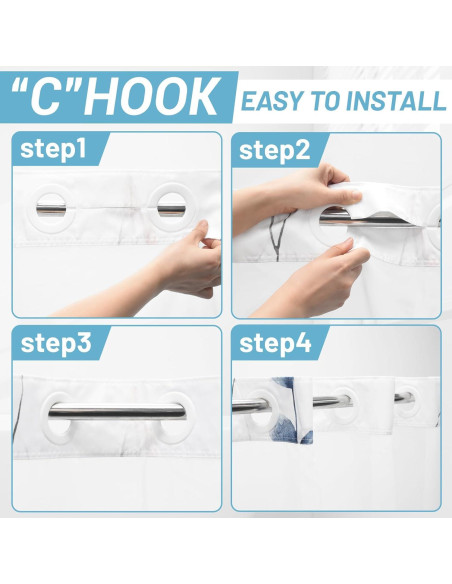 Cortina de Ducha Floral Acuarela WITHLOC 180x188 cm Impermeable