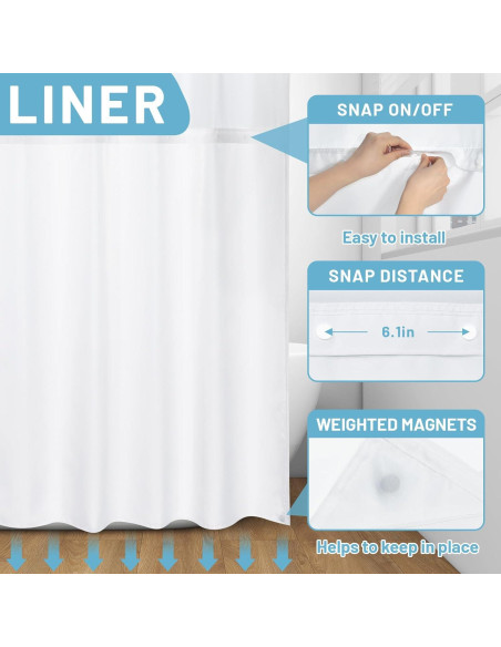 Cortina de Ducha Floral Acuarela WITHLOC 180x188 cm Impermeable