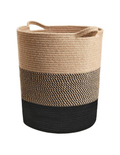 Cesta de Ropa INDRESSME Grande 58L Yute Negro 45.2x40.1x35.1cm