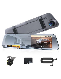 Cámara de Tablero OiLiehu 4.7" Dual 1080P con Visión Nocturna