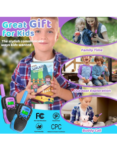 Walkie Talkies Recargables Vvinca para Niños 4 Unidades 3 km 2