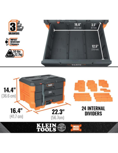 Caja de Herramientas Klein Tools MODbox 3 Cajones 22,68 kg