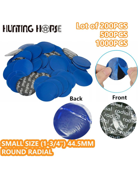 1000 Parches Redondos 44.5mm Hunting Horse para Neumáticos