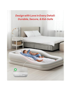 Cama de viaje inflable QPAU para niños 169.5x120 cm Gris 2
