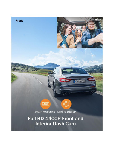 Cámara 360 UOOYOO para coche, Dual 2K + 1080P, IR