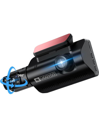 Cámara 360 UOOYOO para coche, Dual 2K + 1080P, IR