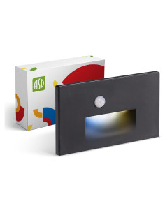 Lámpara de Escalera Empotrada ASD 3W Sensor Movimiento Negro