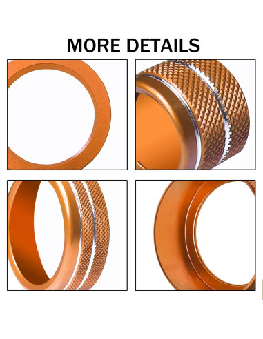 Cubiertas de Perilla de Aire Acondicionado SENSHINE para Toyota Tacoma 2016-2019 - 12 Pcs Naranja