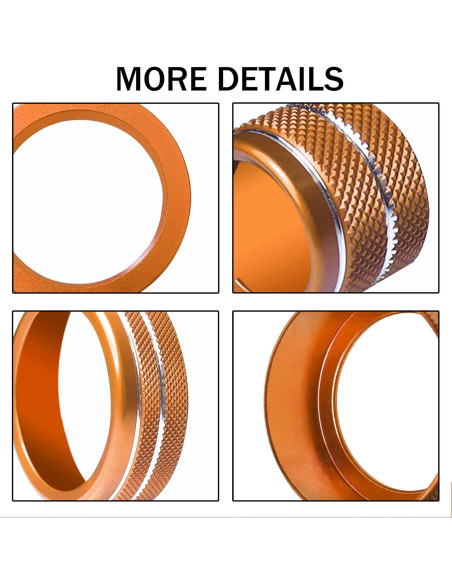 Cubiertas de Perilla de Aire Acondicionado SENSHINE para Toyota Tacoma 2016-2019 - 12 Pcs Naranja