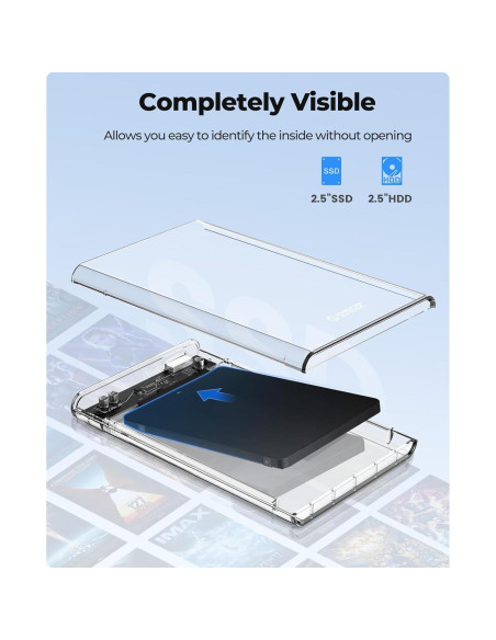 Carcasa Externa ORICO 2.5" USB 3.0 SATA III 6TB Transparente