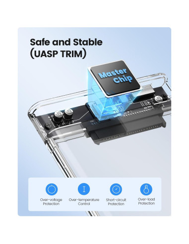 Carcasa Externa ORICO 2.5" USB 3.0 SATA III 6TB Transparente