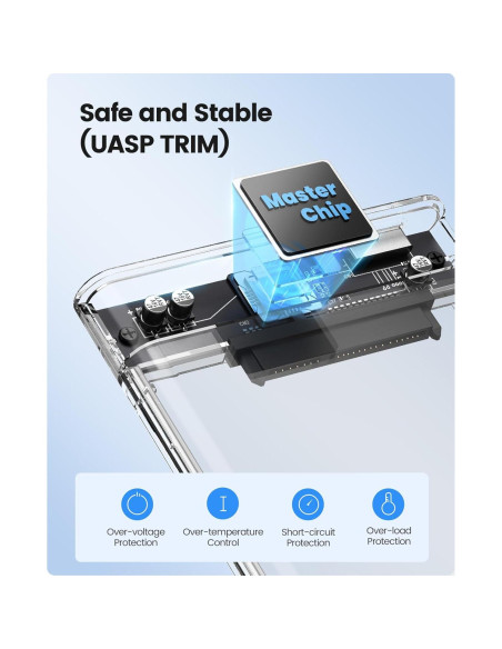 Carcasa Externa ORICO 2.5" USB 3.0 SATA III 6TB Transparente